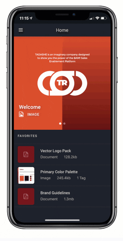 An ROI calculator running in the BAM! app